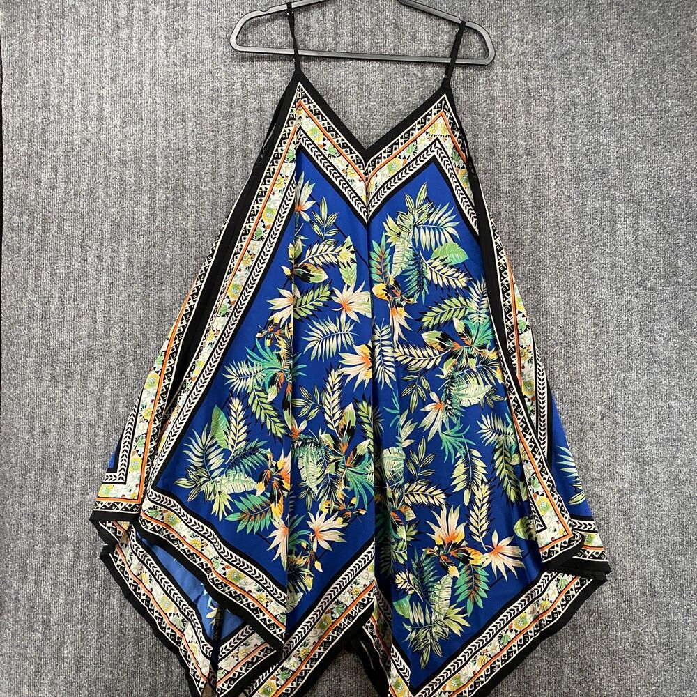 Gigio Dress Womens S Leaf Print Handkerchief Cami Lightweight Boho Vacation